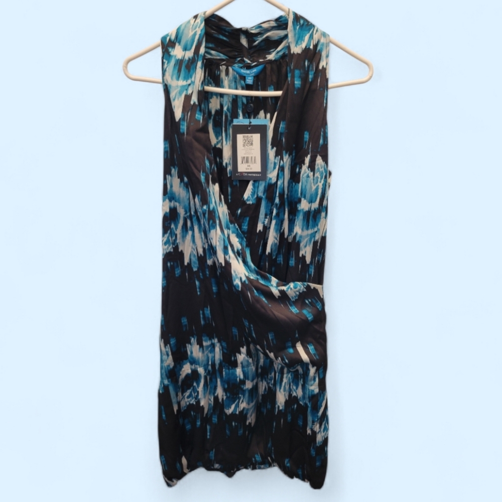 Derek Lam Blue and Black Patterned Dress